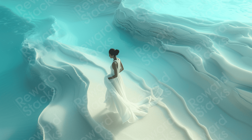 Blue Ocean photography woman in white dress