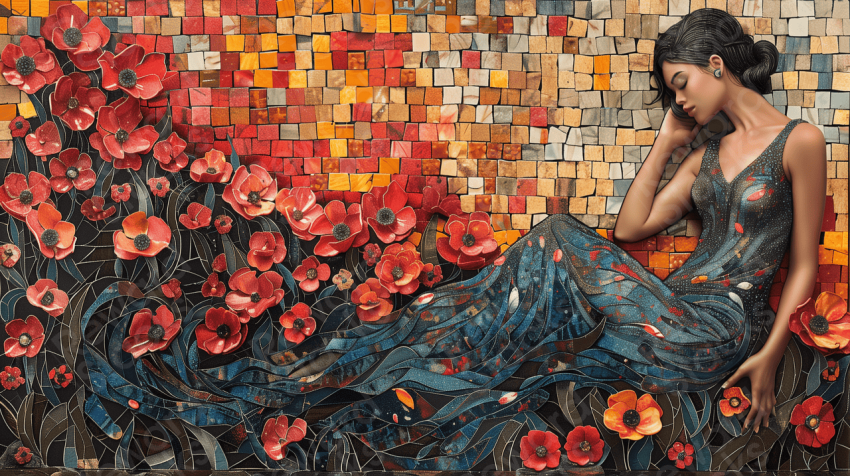 Mosaic Illustration flowers