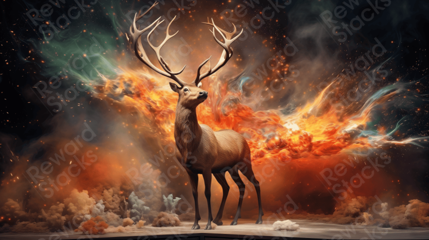 Cosmic Colorful deer