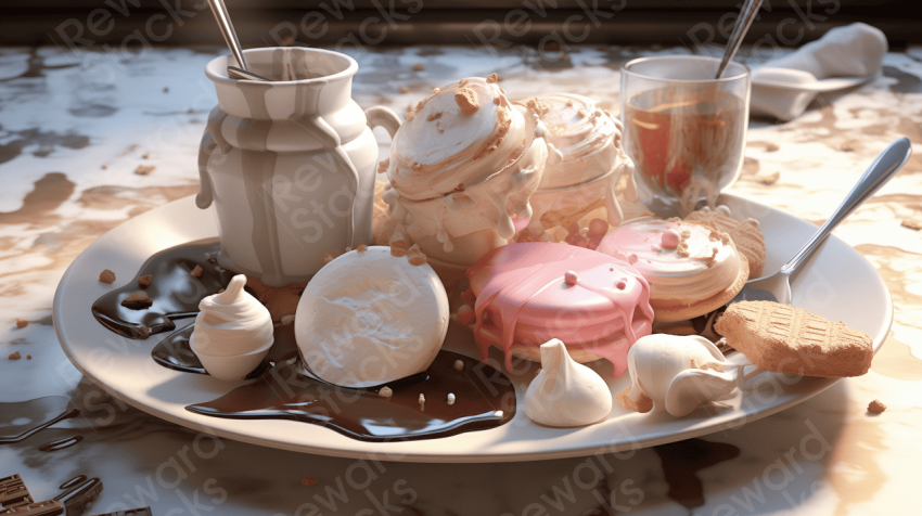 Ice cream cookies delicious glistening