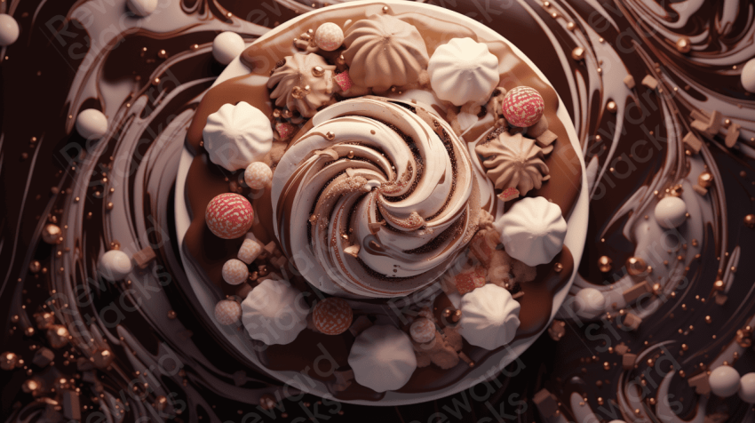 Top view of ice cream