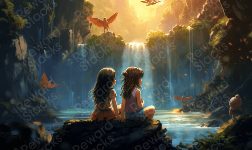 Friends in the forest jungle