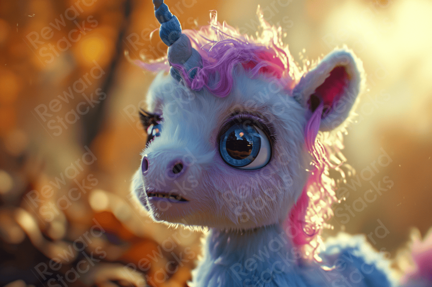 Magic cartoon unicorn