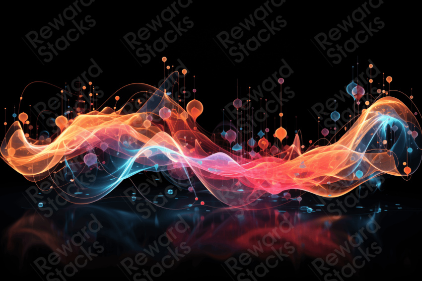 Technology sound waves background