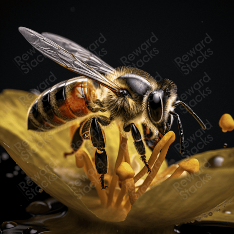 A close up of a bee on a flower