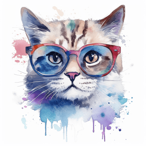 Cat wearing glasses