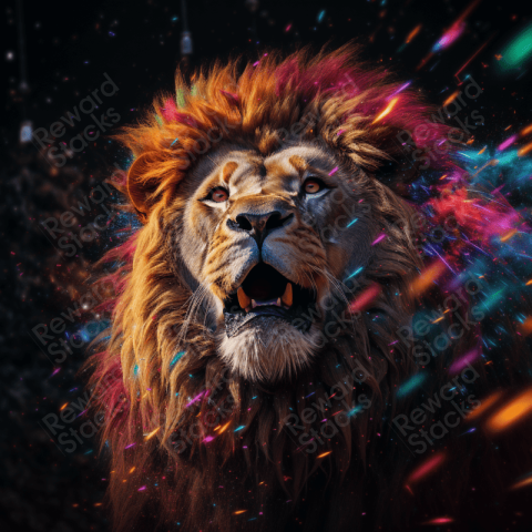 Lion Colored particles