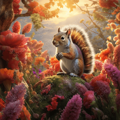 Squirrel daylight forest