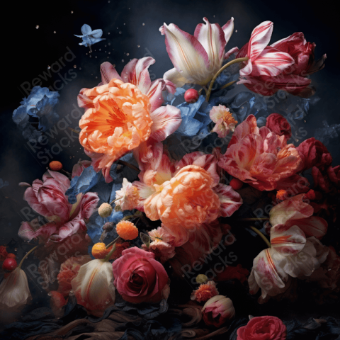 Poster flowers in dramatic light