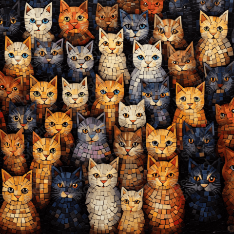 Many tiny cats