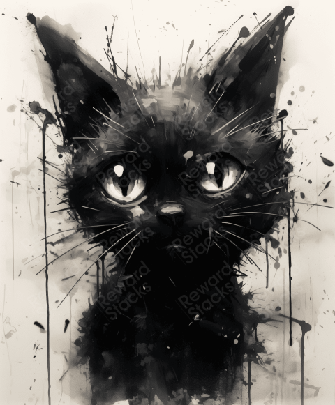 Art Spooky cat