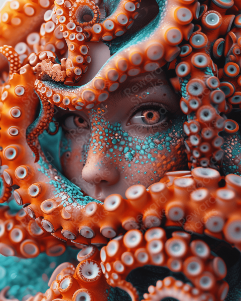 Octopus psychedelic face female