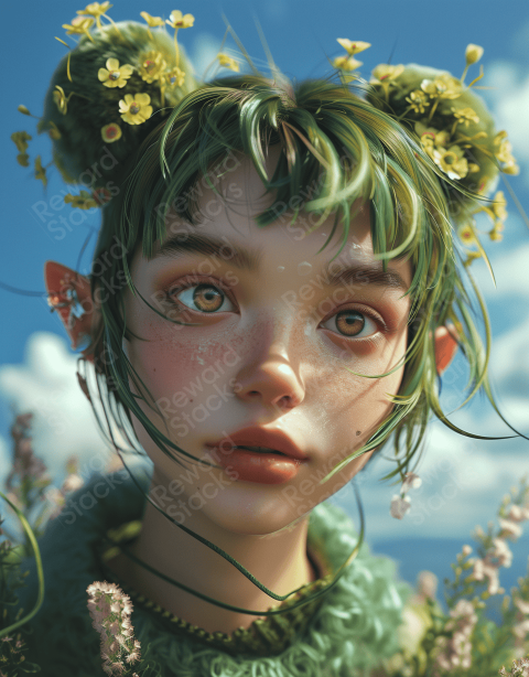 Green Fairy Girl Elf