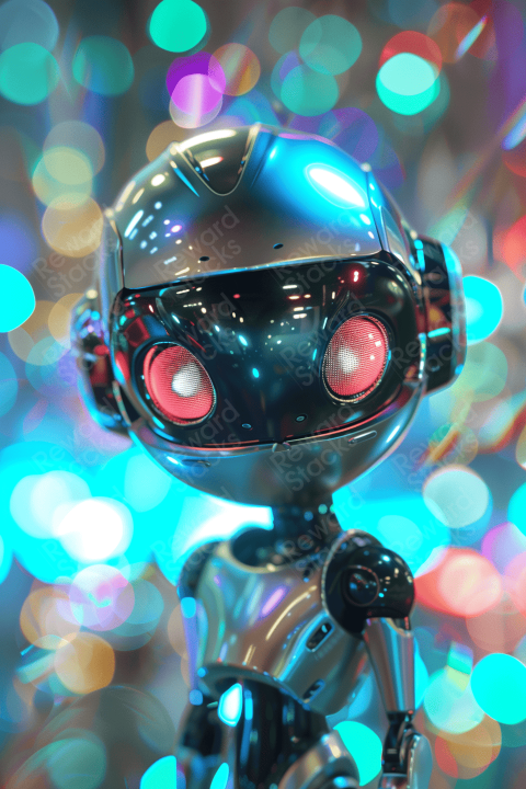 Cute shiny robot girl