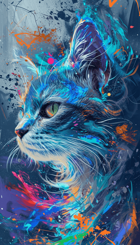Creative Painting of Cat