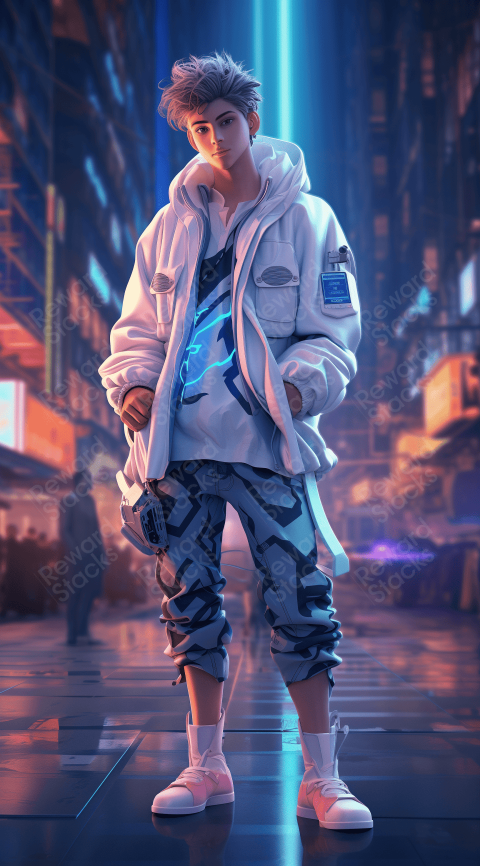 Neon light street journey