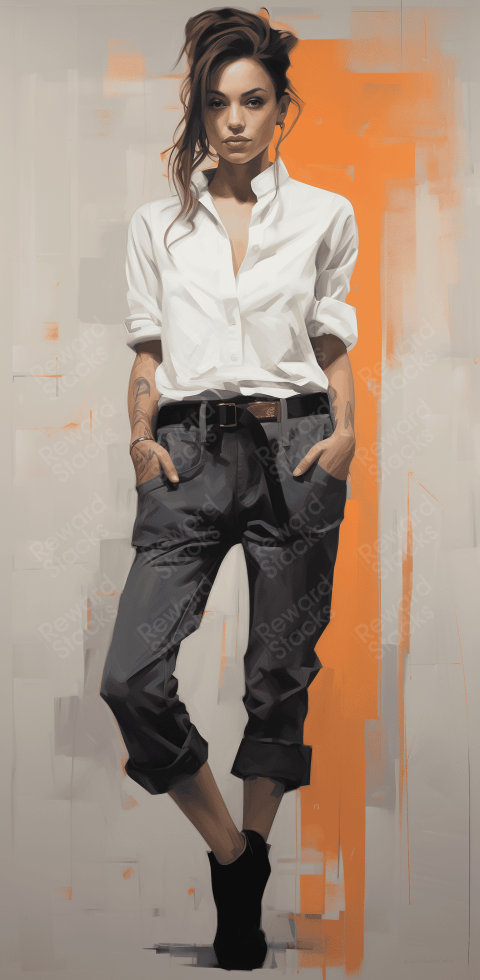 Painting of a model fashion style