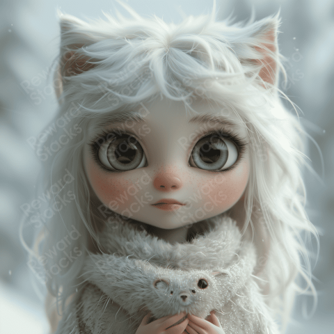 Cute character a cat-girl