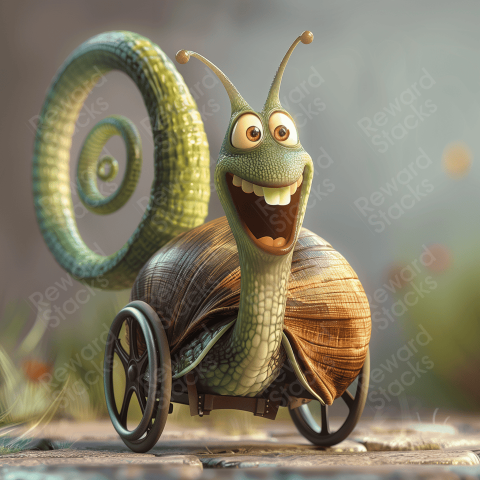 Cartoon snail 3D render
