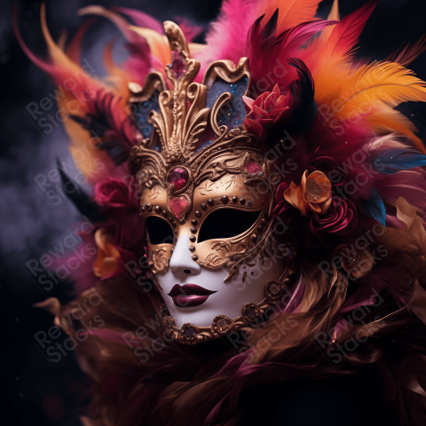Colorful venetian fantasy mask