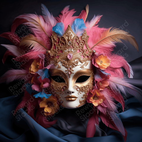 Colorful venetian fantasy mask