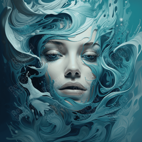 Digitally creative portrait of a woman