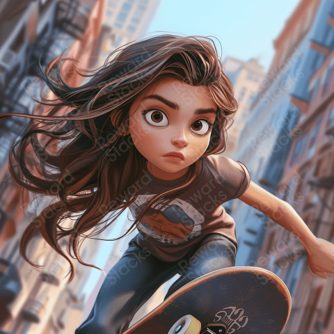 Girl on a skateboard