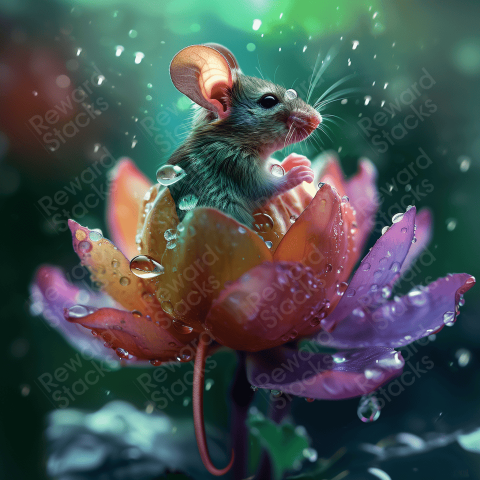 Mouse on a flower