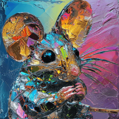 Glass painting of a mouse