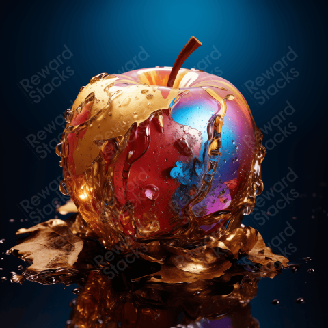 Apple with melting gold
