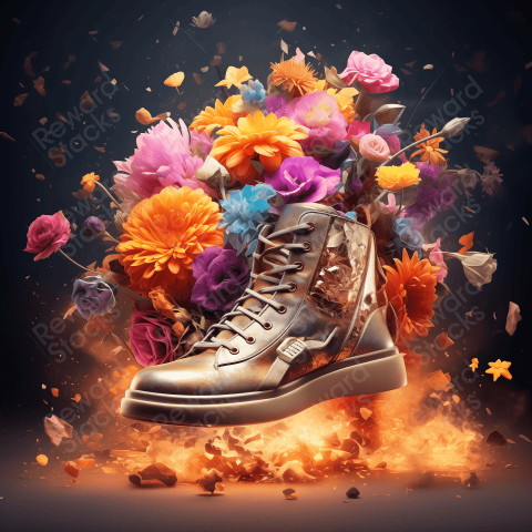 Fashion shoe with flowers promo