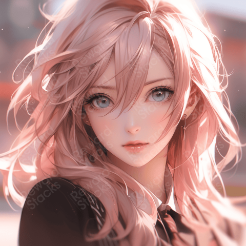 Anime girl with pink hair