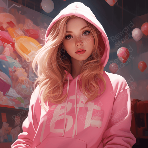 Cute young girl in pink hoodie
