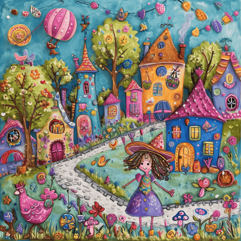 Happy world illustration for kids