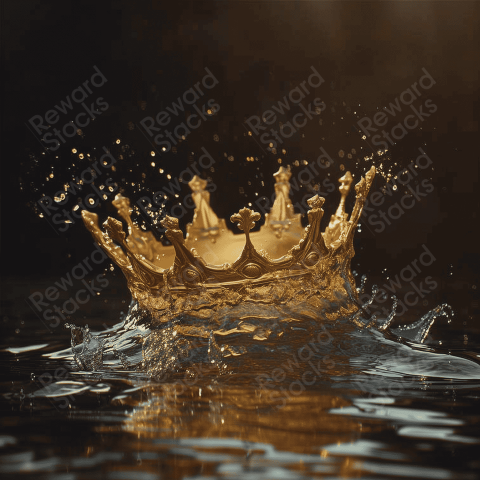 Crown of kings in the rain water splashes