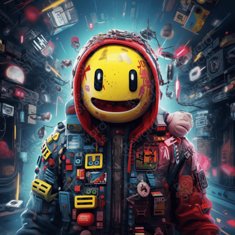 Cyber Punk Pac Man Print