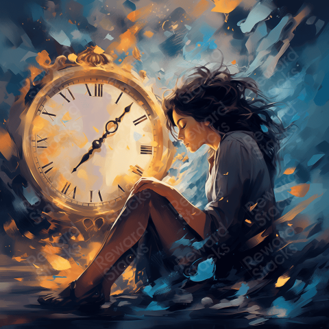 Digital art painting of time