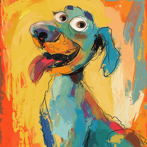 Happy Dog illustration for books