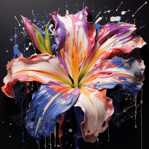 Painting of a lily flower