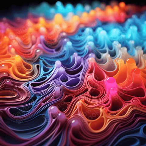 3D fluorescent polymer texture