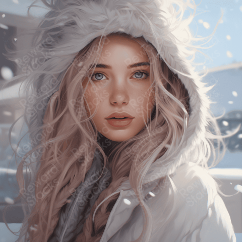 Beautiful girl in winter