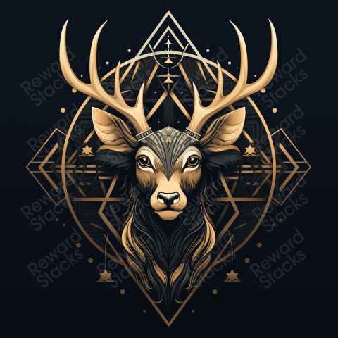 Geometric line art of a deer
