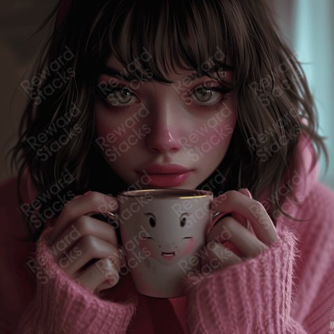 Girl holding a cup of coffee