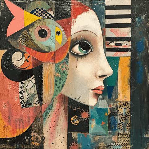 Girl Geometric Art