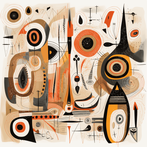 Artwall group of abstract animals