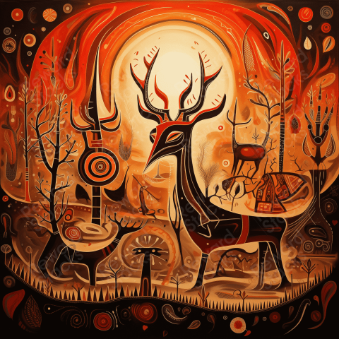 Abstract artwall animals