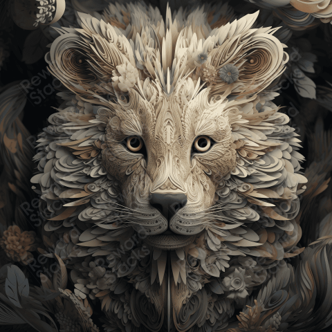 Meticulously crafted Lion