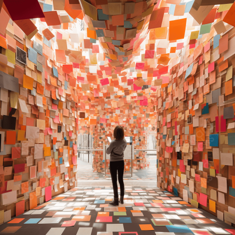 Many sticky notes