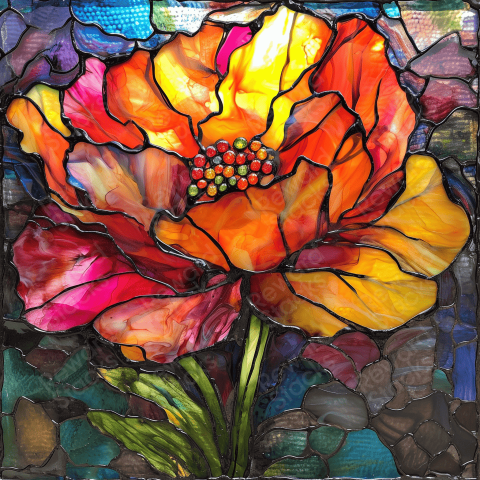 Masterpiece Alcohol ink stained glass