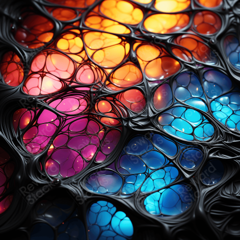 Multilayered multidimensional neon black webs